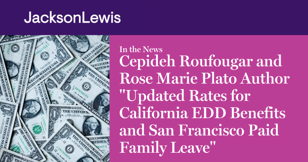 Cepideh Roufougar and Rose Marie Plato Author "Updated Rates for